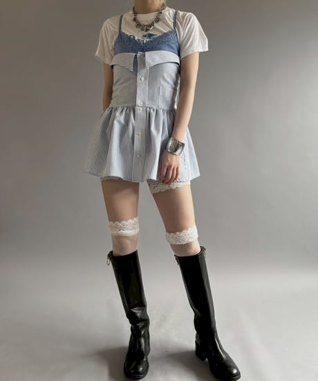 【RE;CIRCLE】  RE Stripe Shirt Mini One-Piece / 260611-003