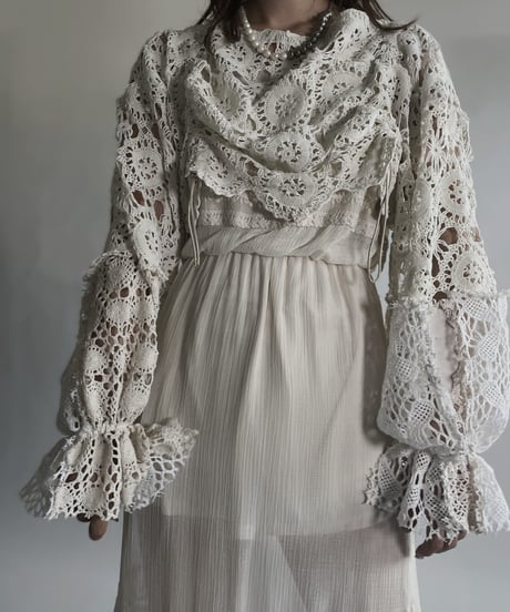 【RE;CIRCLE】 RE Crochet Cord Top / 220623-022
