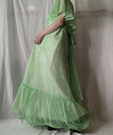 【USED】 Flower Patterned See-through N/S Dress/210714-033