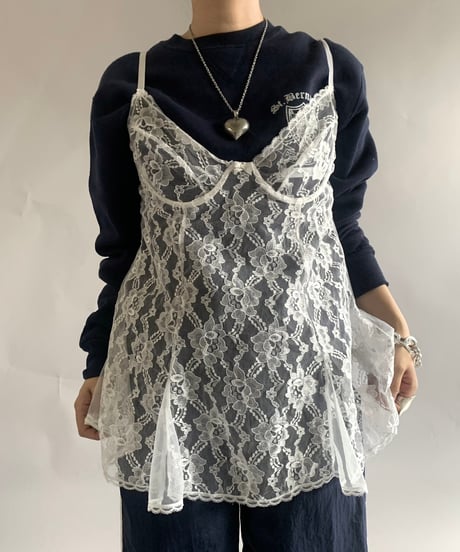 【USED】 lace Patterned Camisole Top /241102-004