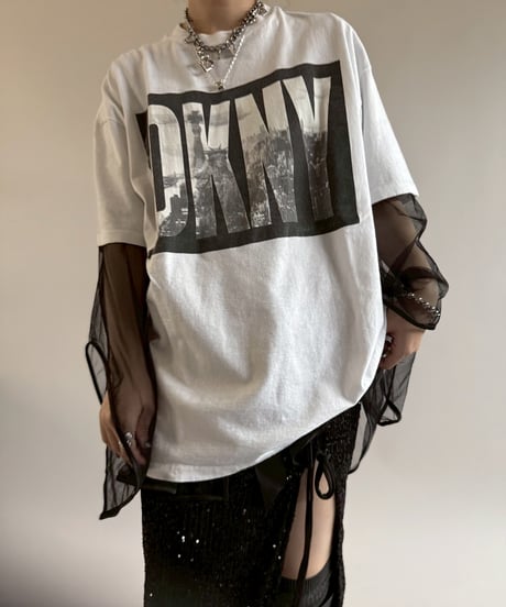 【USED】 90's DKNY JEANS BOX ROGO T-Shirt/250510-088
