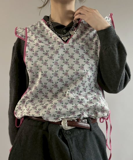 【USED】 Flower Pattern Euro Apron / 260321-022