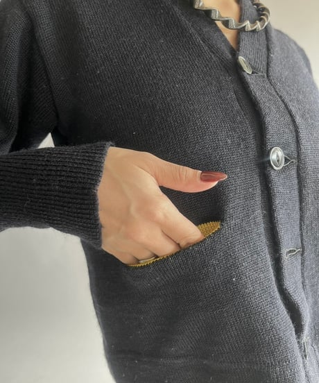 【USED】 Vintage Wool Lettered Cardigan/241130-010