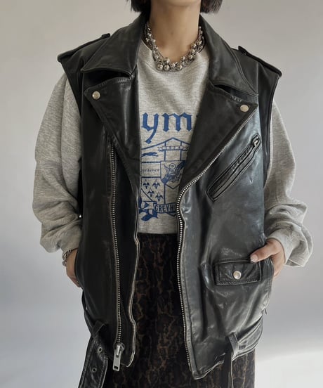 【USED】 Leather Riders Vest/240203-020