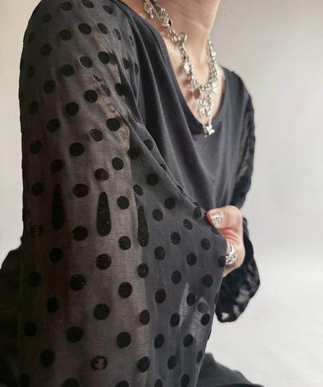 【USED】  Made in Italy MM6 Maison Martin Margiela Dot Pattern L/S Long One Piece   /250412-040
