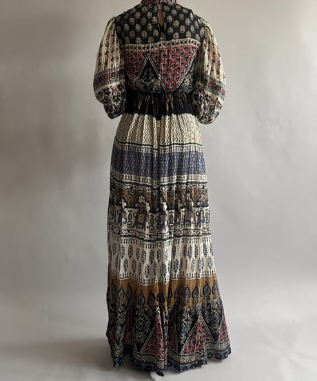 【RE;CIRCLE】 RE Indian Cotton Balloon Sleeved One-piece / 240912-002