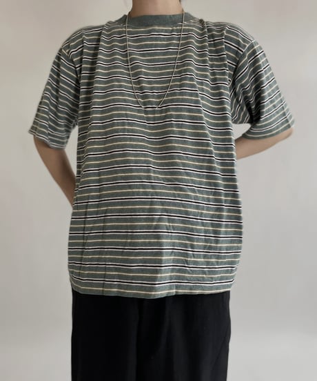 【USED】 HANG TEN  Short Sleeve Striped T-shit / 220521-009