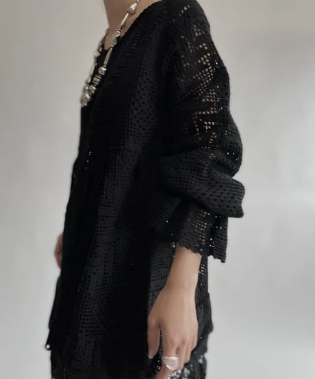 【RE;CIRCLE】 RE Crochet Black Lace One-piece / 220728-021