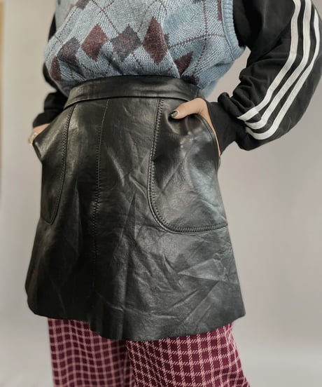 【USED】 Leather Skirt / 221022-008