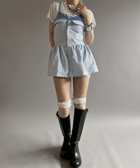 【RE;CIRCLE】  RE Stripe Shirt Mini One-Piece / 260611-002