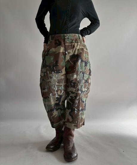 【USED】 Military Camouflage Cut Off Paint Pants /260226-003