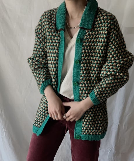 【USED】Crochet Knit Cardigan①/210217-037