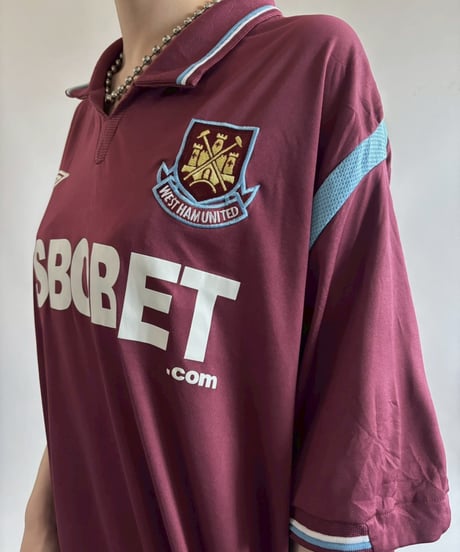 【USED】 09~10's UMBRO West Ham Soccer Shirt / 250717-017
