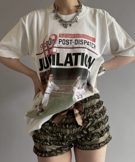 【USED】 98's Baseball Newspaper T-Shirt / 260607-005