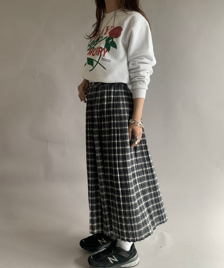 【USED】 ALEXON Check Patterned Pleats Skirt / 241102-017
