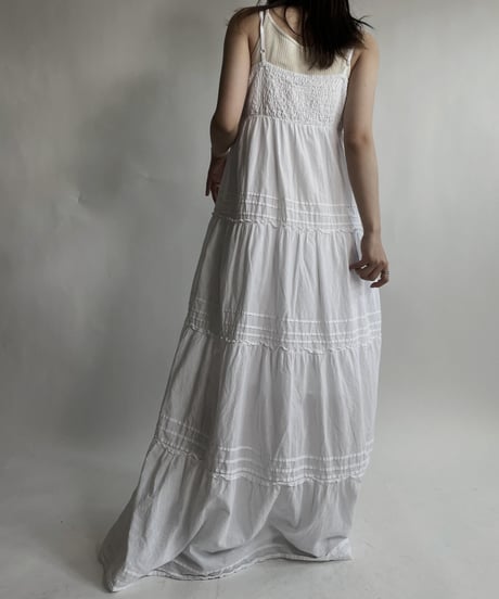 【USED】 White Cotton Camisole One-Piece / 220423-010