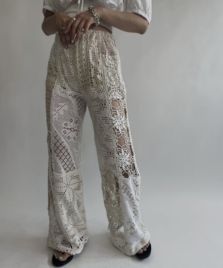 【RE;CIRCLE】 RE Crochet Patchwork Pants / 220728-025