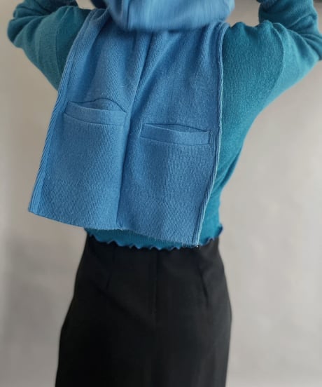 【RE;CIRCLE】 RE Acrylic Knit Cardigan + Hoodie Blue / 230220-013