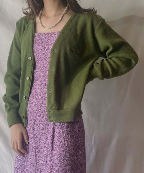 【USED】 Acrylic Knit Cardigan① /210303-001