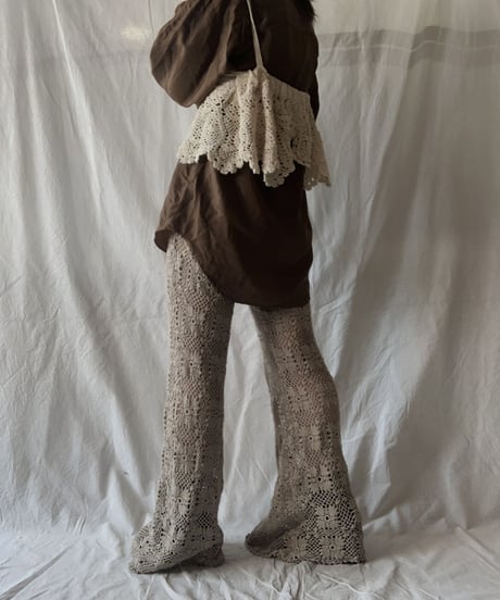 【RE;CIRCLE】 RE Lace Up Silk Pullover Shirt②/210611-014