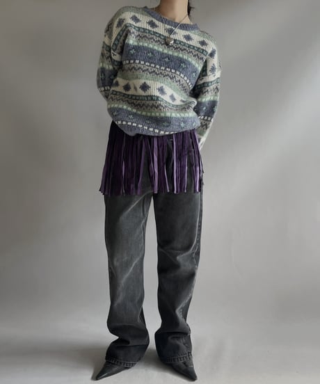 【USED】 L.L. Bean Nordic Patterned Mohair knit Top / 231209-016