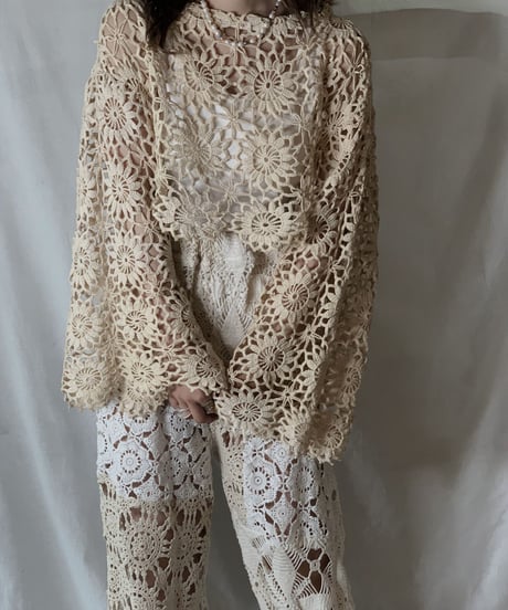 【RE;CIRCLE】  RE Crochet L/S Top/210512-011