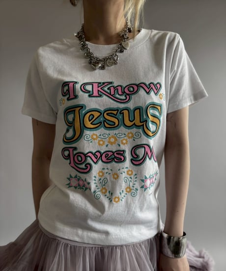 【USED】 RESIZED Hanes I Know Jesus Loves Me T-Shirt / 260627-022