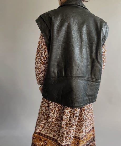 【USED】 Made in USA PARK Leather Rider's Vest /240127-022