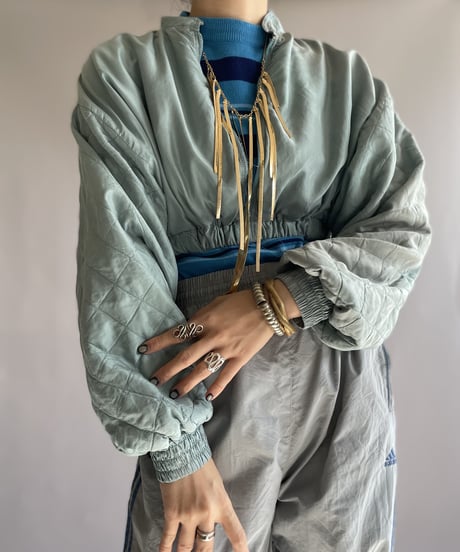 【USED】 Made From Vintage Material Zipup Top / 221217-006