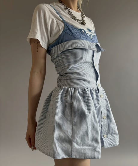 【RE;CIRCLE】  RE Stripe Shirt Mini One-Piece / 260611-002
