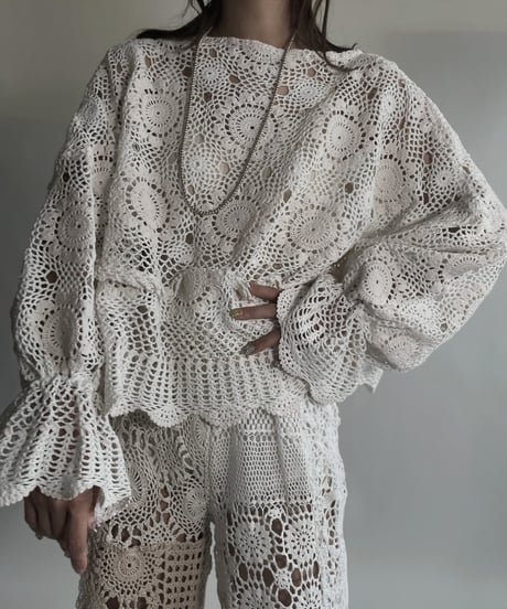 【RE;CIRCLE】 RE Crochet Top / 220623-012