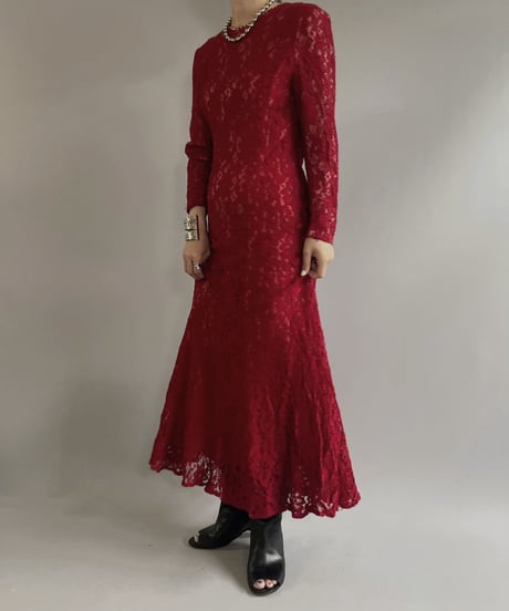 【USED】 Flower Pattern Lace One-piece / 230701-011