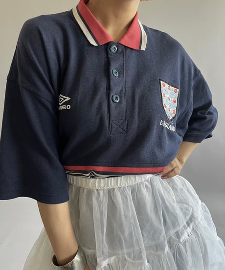【USED】 UMBRO ENGLAND Polo Soccer Shirt /240831-014