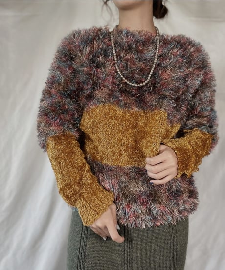 【USED】    Shaggy Knit Top/211216-023