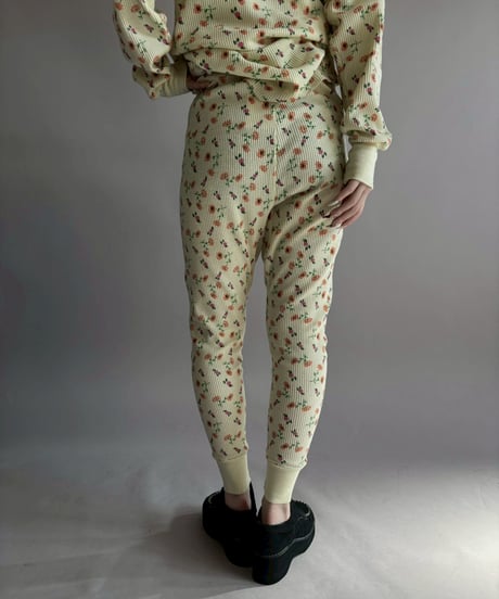 【USED】 Flower Pattern Waffle Pants/ 260214-013