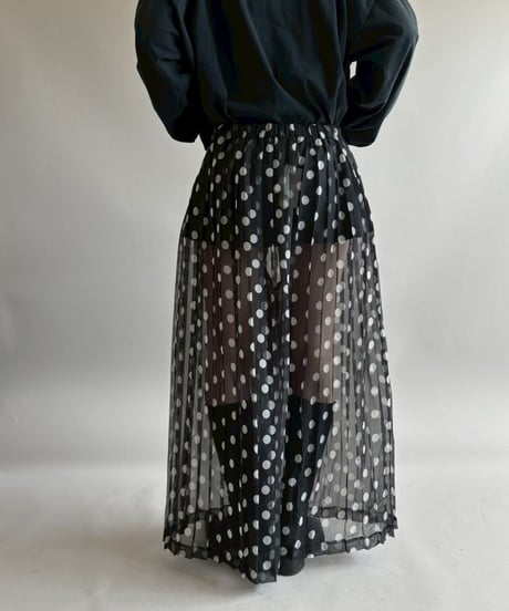 【USED】 Sheer Dot Pattern Pleats Pants /260418-005