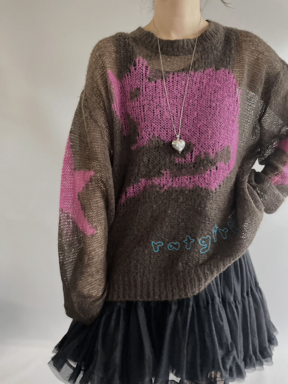 USED】 MARC JACOBS Star Patterned Mesh Knit Top