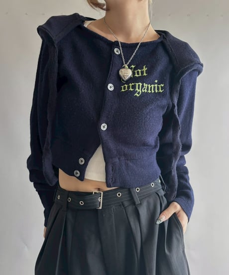 【RE;CIRCLE】 RE Hooded Acrylic Short Cardigan / 251016-005