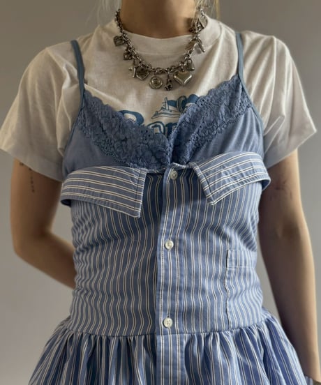 【RE;CIRCLE】  RE Stripe Shirt Mini One-Piece / 260611-004