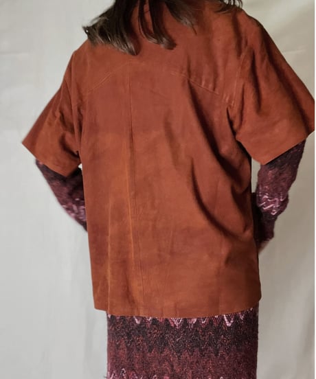 【USED】  Suede Lace Up L/S Top/211014-049