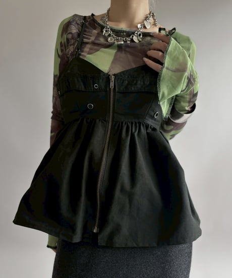【RE;CIRCLE】 RE U.S Military Rebuild Corset Bustier Black / 260423-002