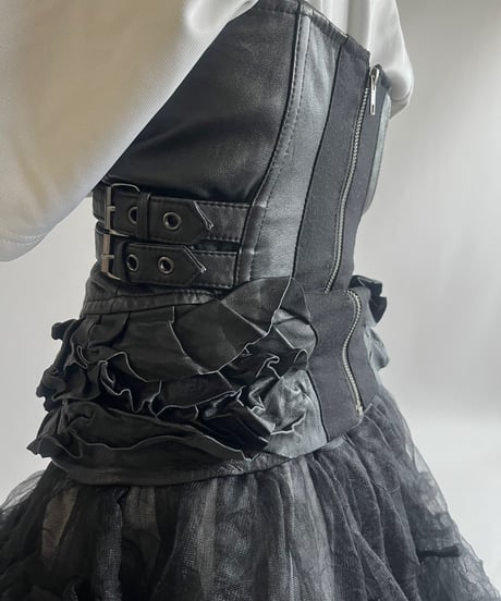 【USED】 Leather Bra Top / 250712-004