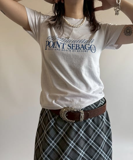 【USED】 RESIZED Made in USA 80's POINT SEBAGO T-Shirt / 250802-023