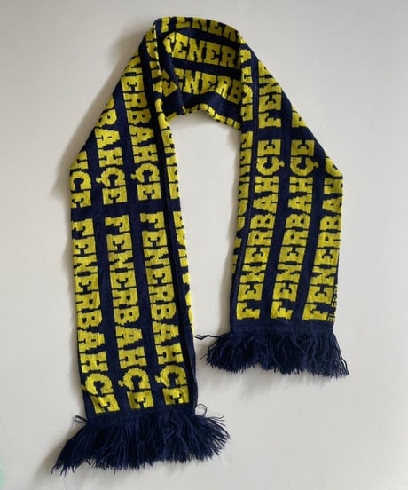 【USED】 Knit Soccer Muffler Yellow × Navy / 230206-004