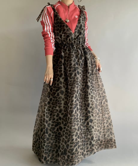 【USED】  Leopard Patterned Camisole Long One-Piece /241116-007