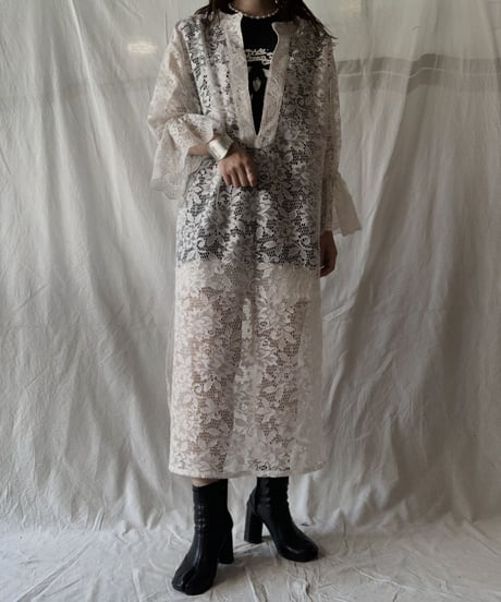 【RE;CIRCLE】 RE Lace L/S Open Front One-piece①/210611-029