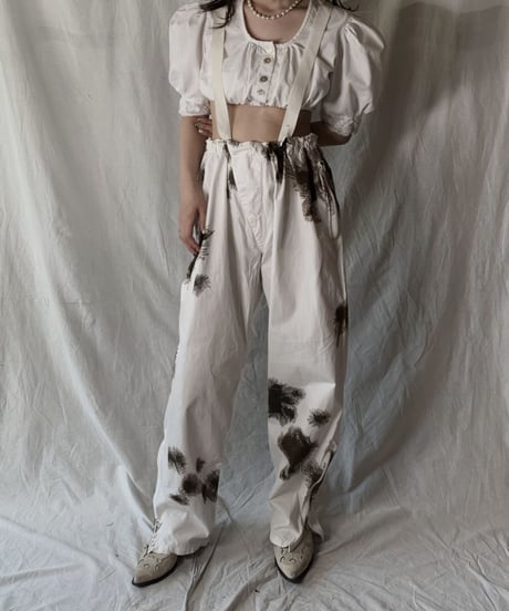 【USED】 White Cotton Tyrol Blouse①/210421-026