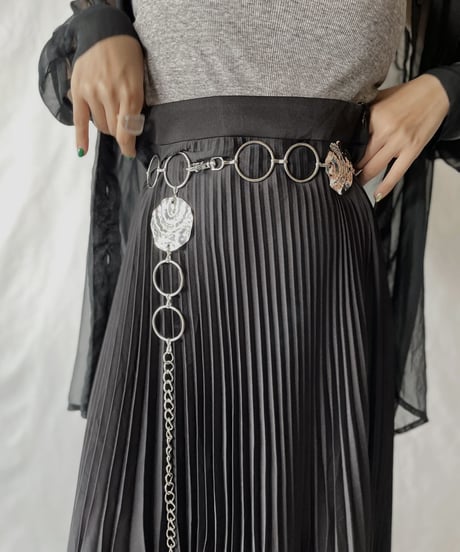 【USED】 Poly  Long Pleats Skirt③/20210819-029