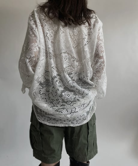 【RE;CIRCLE】 RE Crochet Lace Big Shirt / 220427-007