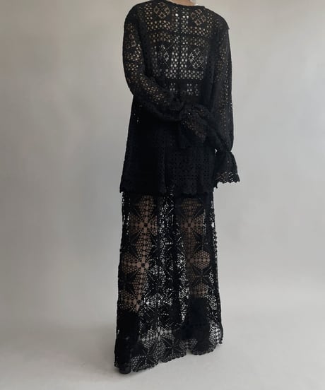 【RE;CIRCLE】 RE Crochet Lace One-piece Black / 230330-009